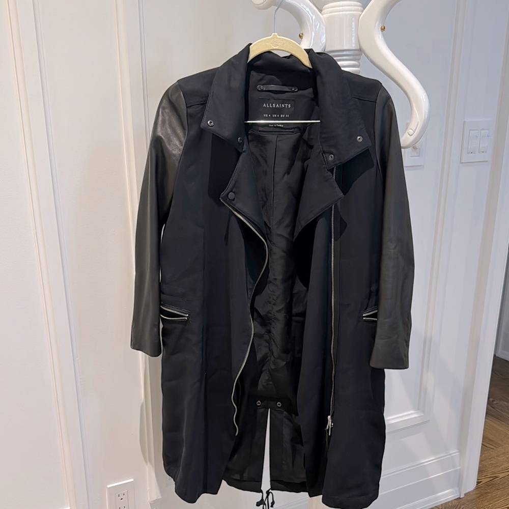 All Saints Women's Black and navy blue Jacket